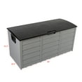 thumbnail image 2 of Outdoor Storage Box, 75gal 260L Outdoor Garden Plastic Storage Deck Box, for Patio Furniture Cushions Pool Supplies, Toys, Garden Tool, Sports Equipment, Black+Grey, 2 of 9