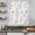 thumbnail image 4 of Blue Flowers Sheer Curtains 84 Inch Length, Light Filtering Voile Curtain Panel, Country Wildflower Vintage Pastoral Plants Rod Pocket Drapes Window Treatments for Living Room Bedroom 52"x84", 4 of 9