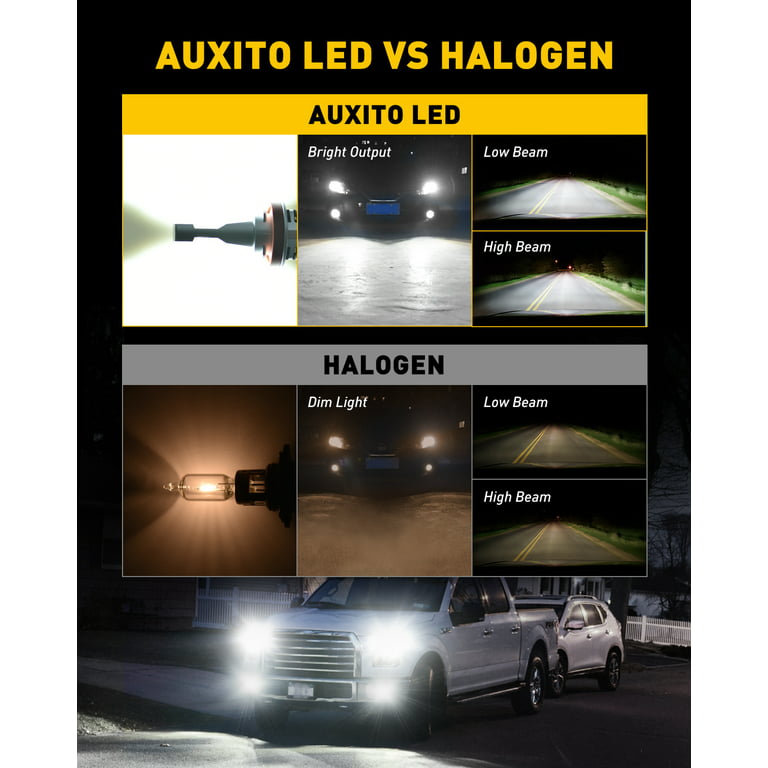 AUXITO H11 LED Headlight Bulbs 12000lm Per Set 6500K Cool White