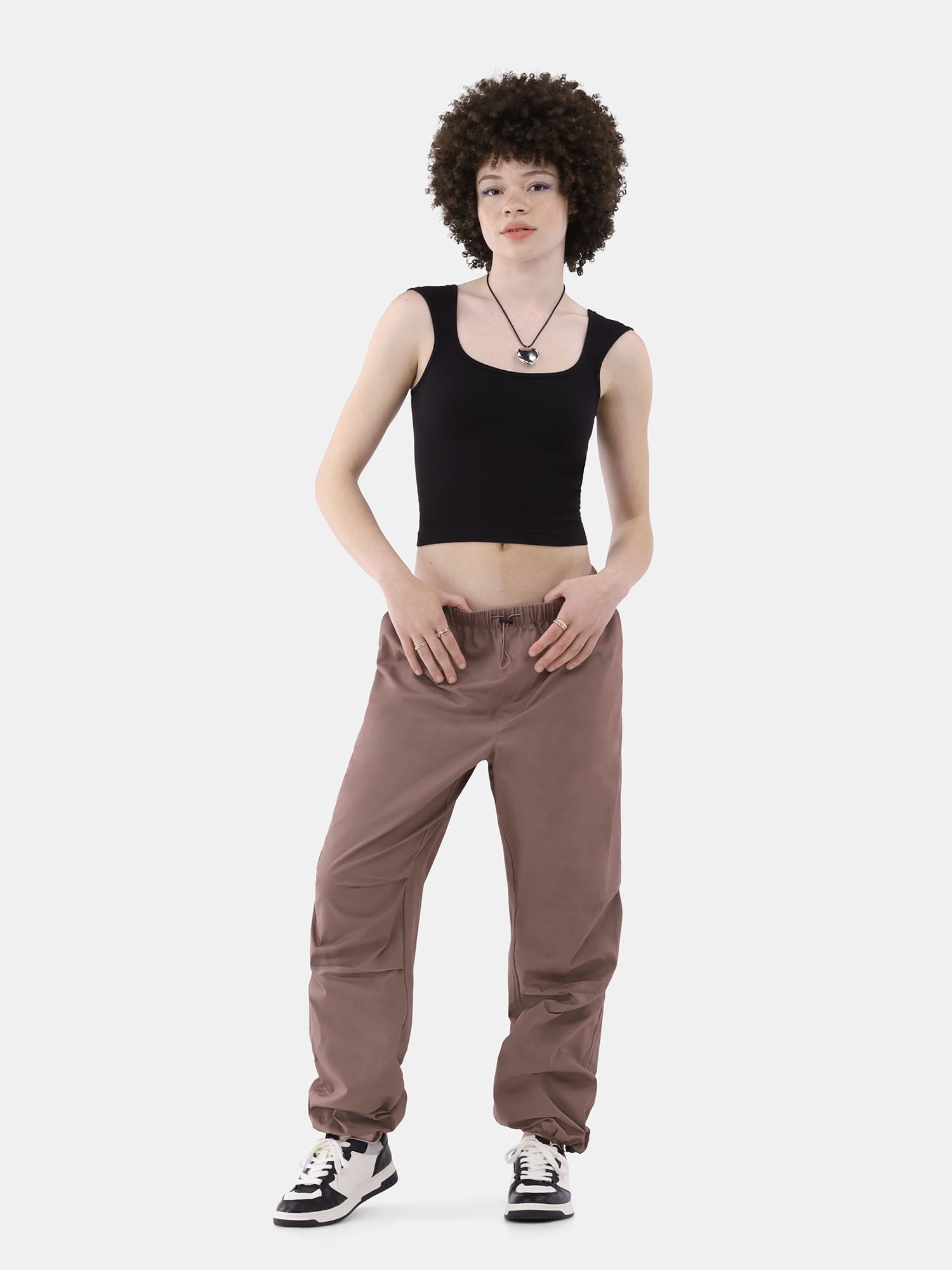 No Boundaries Cotton Parachute Pants, 30" Inseam, Women's