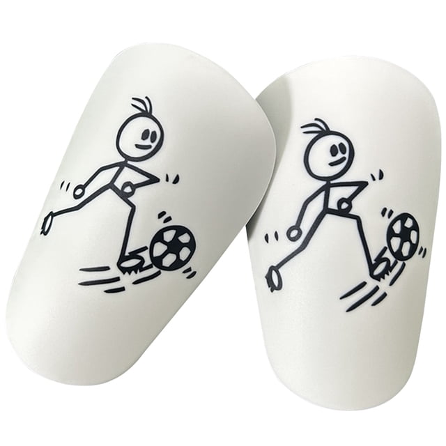 1 par de miniespinilleras Wdftyju Protector de piernas de fútbol 12x7.8 cm blanco