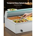 thumbnail image 4 of VEVOR Commercial Food Warmer, 1500W Electric Stainless Steel Steam Food Warmer with Glass Cover, 6 x 1/2 Size Pans Buffet Bain Marie with Soup & Perforated Ladles, 4 of 9