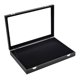 thumbnail image 5 of Caja organizadora de collares con tapa transparente, caja de exhibición de almacenamiento para collares, bandeja de joyería con tapa de vidrio de 20 Negro, 5 of 9
