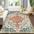 thumbnail image 6 of Findosom 5'x7' Vintage Boho Area Rug, Machine Washable Rugs Non Slip Distressed Indoor Rug,Large Retro Area Rug Floor Carpet for Bedroom Dining Room Entryway Office Decor,Orange, 6 of 9