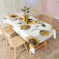 thumbnail image 3 of White Daisy Green Leaf Sunflower Pattern Rectangle Tablecloth 60"x120",Waterproof Polyester Rectangle Table Cloth, Wipeable Spillproof Polyester Tablecloth for Dining, Camping, Indoor and Outdoor, 3 of 6