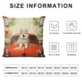 thumbnail image 5 of GOSMITH  Custom Name Welcome Spring Dog Throw Pillow Cover Alaskan Malamute Puppy Driving a Vintage Car Summer Flowers and Lawn Decor Home Couch Cushion Pillowcase, 5 of 5