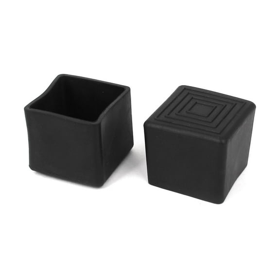 Uxcell 2 Pieces 25mm x 25mm Square Rubber Furniture Leg Feet Cover Holder Protector