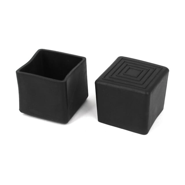 Unique Bargains 2 Pcs 25mm x 25mm Support de Pieds de Meubles en Caoutchouc Carré