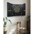 thumbnail image 3 of Yirinatek Electronic Dart Board, Decorative Dart Board Cabinet Set for Adults [12*Bronze Soft Tip Darts] [Cricket Game Mode]- Wooden Electric Dartboard Cabinet for Family Game Rooms [Black], 3 of 6