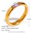 thumbnail image 2 of PAURO Birthstone Band Ring for Womens Stainless Steel Gold Plated for Wedding Promise Stackable Ring January Gold Size 8, 2 of 5