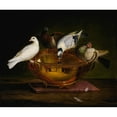 thumbnail image 2 of Johann Wenzel Peter 17x15 Gold Ornate Wood Frame and Double Matted Museum Art Print Titled - The Four Doves, 2 of 4