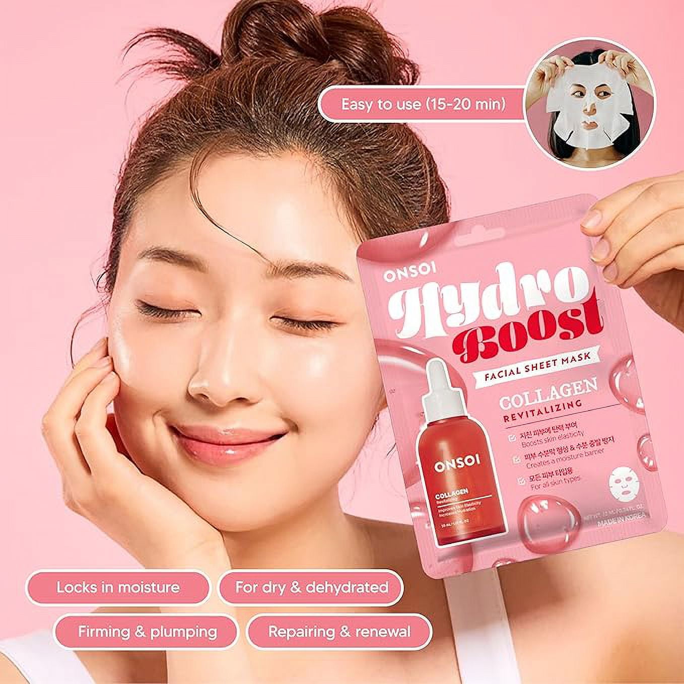 Innerest 36PK ONSOI Hydro Boost Moisturizing Face Masks Skincare Korean Skin Care Facial Sheet Mask (36, 36PK Collagen) - Walmart Business Supplies Innerest 36PK ONSOI Hydro Boost Moisturizing Face Masks Skincare Korean Skin Care Facial Sheet Mask (36, 36PK Collagen) - Walmart Business Supplies