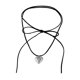 thumbnail image 4 of Collar con capas, regalo con dijes, moderno collar tipo gargantilla con capas y cuerda de encaje. Plata, 4 of 9