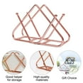 thumbnail image 3 of Wrought Iron Vertical Tissue Holder, Plated Metal V-Shaped Dining Table Triangle Tissue Holder, 3 of 5