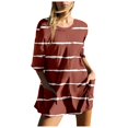 thumbnail image 1 of YDLCAFD Mode Femme Imprimé Uni Décontracté Manches Courtes Col Rond Poche Shorts Combinaison m, 1 of 7