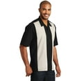 thumbnail image 4 of Port Authority Adult Male Men Elbow Sleeves Shirt Black/Lt Stone 4X-Large, 4 of 6
