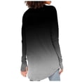 thumbnail image 4 of Hauts de Printemps pour Femmes Manches Longues Col Rond Mode Basique Tunique Imprimée Trou de Pouce T-Shirts pour Femmes Noir L, 4 of 4
