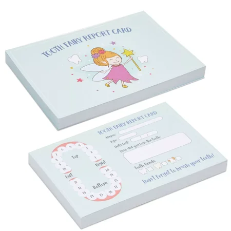 Tooth Fairy Certificates, Cute Cards for Kids (Light Blue, 4x6 In, 40 Pack)