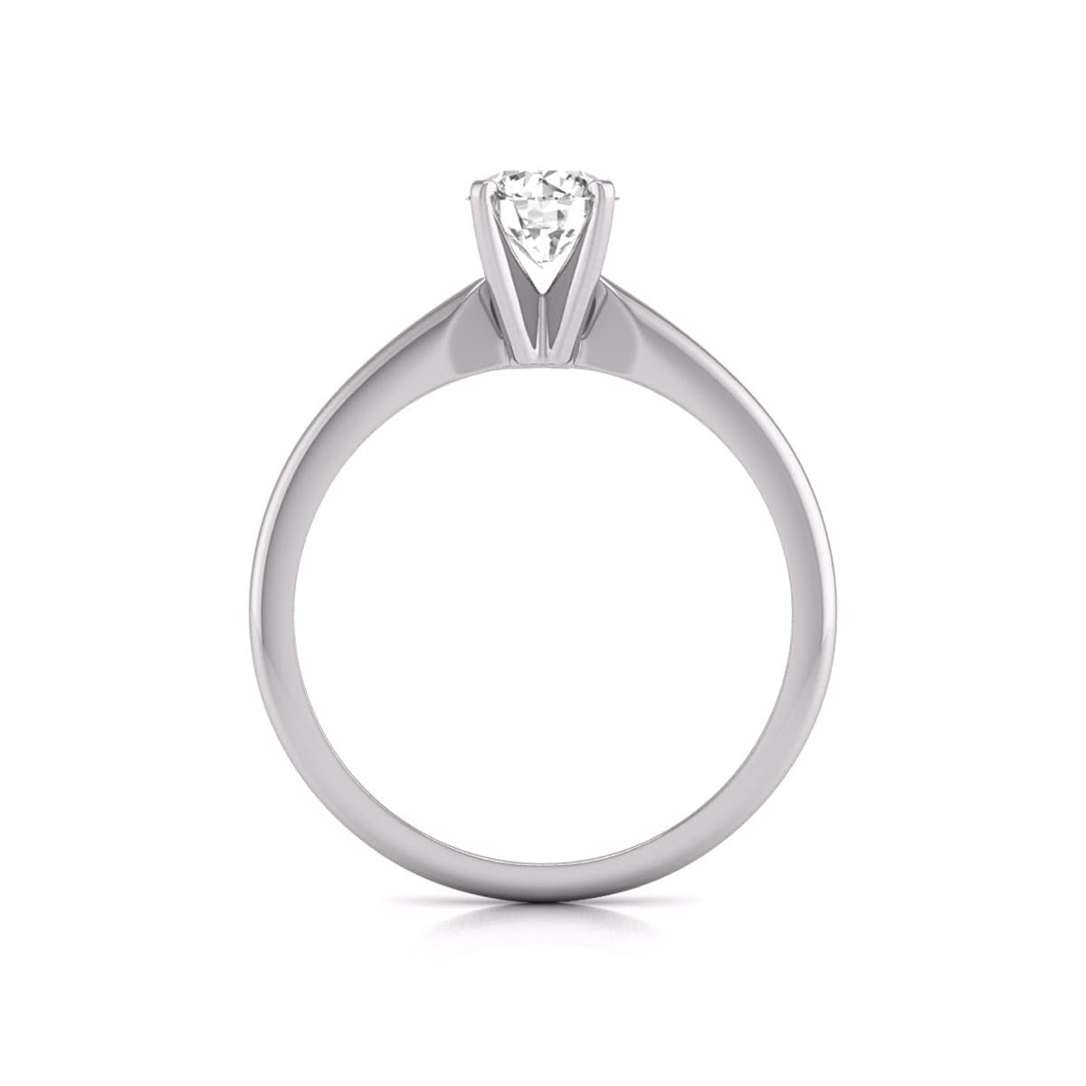TimeLe$$ Classics 0.25 Carat Lab Grown 4 Prong Solitaire Round Cut Solitaire Diamond Engagement Ring For Women in 14K White Gold (Ring Size: 4.5)