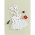 thumbnail image 3 of Liacowi Baby Girl Christmas Clothes Cane/Christmas Tree Print Sleeveless Romper Dress and Headband 2 Piece Outfits, 3 of 8