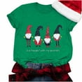 thumbnail image 6 of jsaierl Christmas Shirts Women Short Sleeve Gnome Graphic Tops Round Neck Shirt Bleached Plus Size Tees Blouse Top Christmas Gifts for Teen Girls, 6 of 9