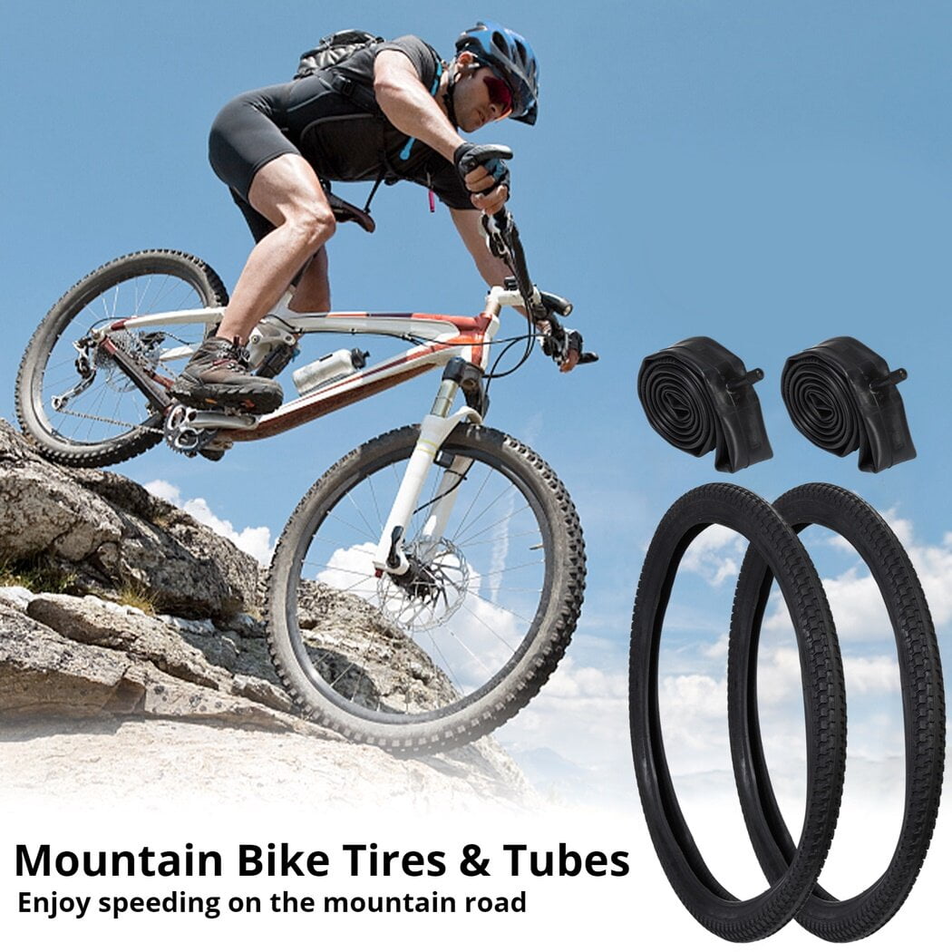 2 Pcs Mountain Bike Tires 26 X 1.95 with 2 Pcs Bike Tubes 26 X 1.9 2.125 AV 32mm Valve Beach Cruiser Bike Replacement Tires Tubes Puncture Resistant Bicycle Tires Walmart