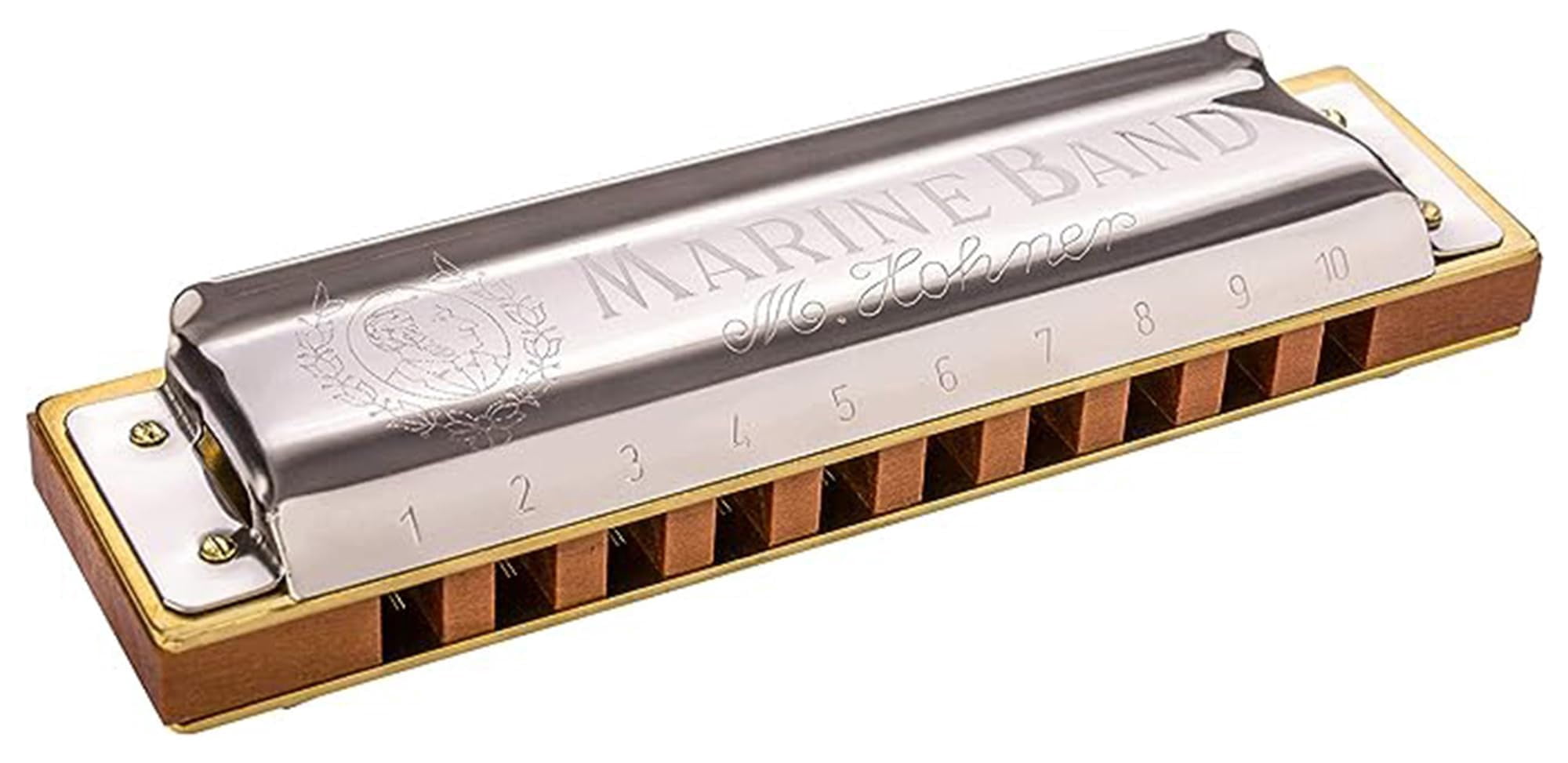 Hohner Marine Band 1896 Classic Harmonica - Key of C# Bundle with Carrying Case, Zip Case, Instructional Manual, and Austin Bazaar Polishing Cloth