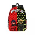 thumbnail image 2 of Mochila escolar de gran capacidad de Miraculous similar a Ladybug para niñas, niños y niños, mochila escolar de dibujos animados de 15 pulgadas, 2 of 5