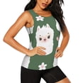 thumbnail image 2 of Xecao Alpaca Faces print women's scoop neck, loose-fit workout tank tops for the gym., 2 of 9