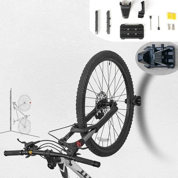 Soporte de gancho de bicicleta ajustable para montaje en pared | Percha universal para estacionamiento de bicicletas | Se adapta a neumáticos de 15-71mm | 8 Intervalos de marcha | Incluye tornillos