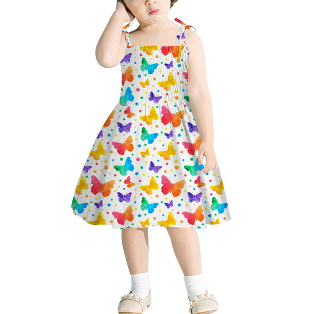  Toddler Beach Casual Summer Dresses Strap Kids Baby