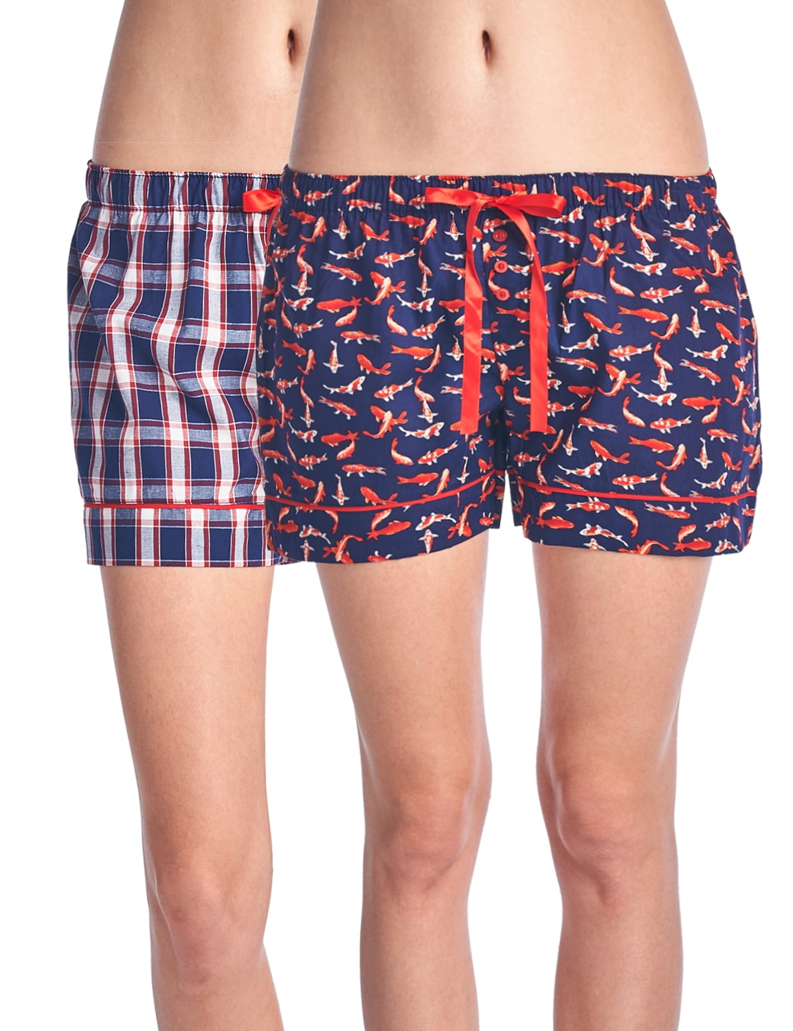 Casual Nights Women's 2 Pack Cotton Woven Lounge Boxer Shorts - Walmart.com