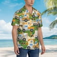 thumbnail image 3 of Fuzoiu Construction Machinery1 Print Hawaiian Shirt for Men, Summer Beach Casual Short Sleeve Button Down Shirts, Men’s Beach Summer Shirts with Pocket,Large, 3 of 7