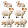 thumbnail image 1 of Figuras de cabra en miniatura, Mini figuras de animales para jardín, micropaisaje, modelos de ovejas, decoraciones de bonsái, 6 uds., 1 of 7