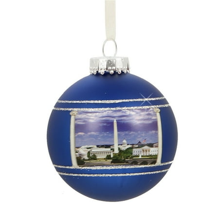 blue washington dc 80mm glass ball christmas ornament us washington dc christmas tree pick up
