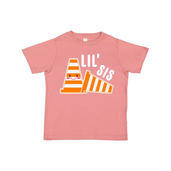 Inktastic Lil Sis with Construction Cones Girls Toddler T-Shirt