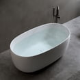 thumbnail image 2 of 47'' Resin Stone Freestanding Bathtub, a modern designed independent bathtub with pop-up drainage and overflow pipes, 2 of 11