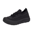 thumbnail image 3 of EKVAHL Women's Sneakers Knit Round Toe Chunky Heel Tennis Shoes Lace Up Breathable Walking Shoes Lightweight Non Slip Casual Daily Footwear, 3 of 7