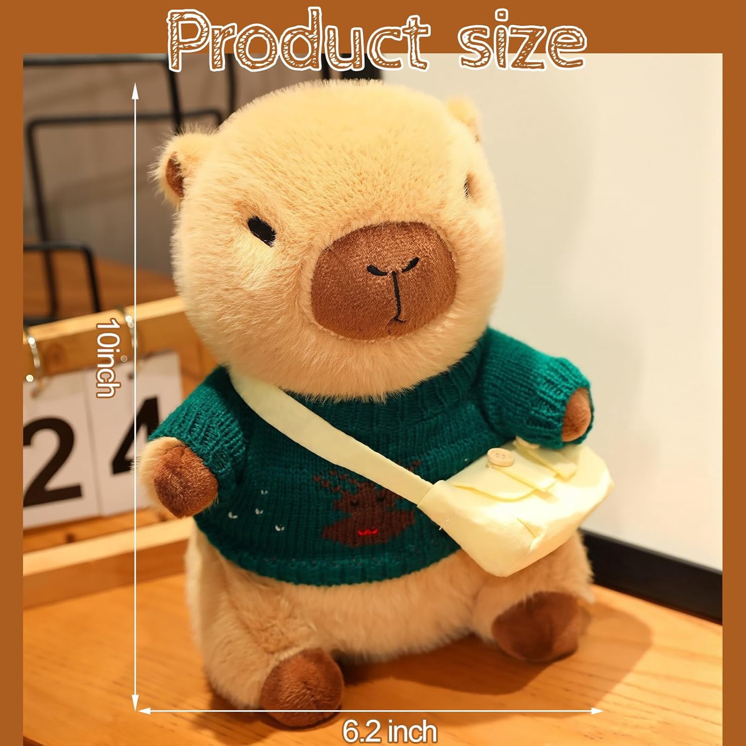 10Pcs Capybara Plush Toy Capybara Plush with 9 Clothes and Accessories Super Soft Capybara Stuffed Animal for Kids Girls Boys 10.2inch
