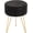 Black-YX, variant on Simenmax Vanity Stool Chair with Storage, Ottoman Faux Fur Soft Padded Makeup Footstools Seat with 4 Metal Legs Anti-Slip Adjustable Feet Modern Cute Small Footrest for Home Entryway Bedroom,Pink