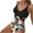 Black, variant on HomeGardon Bathing Suit for Women,Womens Swimsuits Women's Printed Hollow Lace Up Swimsuit Tummy Control Swimsuits for Women,S-XL