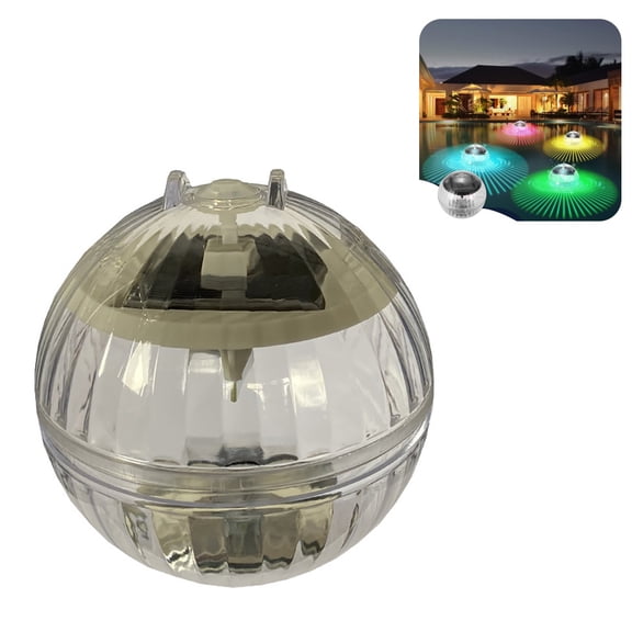 Solar Powered Floating Pool Light Ball Waterproof Color Changing Floating Lamp Transparent Solar Decorative Ball for Pond, Swimming Pool, Hot Tub, Garden Water Decor