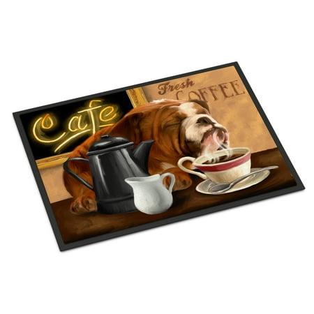 - English Bulldog Morning Coffee Door Mat