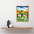 thumbnail image 2 of Rural Landscape Rainbow Countryside Folk Art Watercolour Painting Art Print Framed Poster Wall Decor 12x16 inch, 2 of 5
