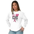 thumbnail image 3 of Peace Love Cure Breast Cancer Aware Women Plus Size Long Sleeve Graphic Tee Brisco Brands 3X, 3 of 5