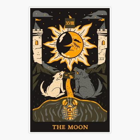 Maneki The Moon Tarot Card Design Or Your Shirt  Bag  Er Or As A Git V2 Er  Phone Decal Water Bottle Stickers Car Decals  Funny Birthday Gift