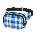 thumbnail image 3 of The Double-Layer Waist Bag Features A 6.3×9.1×2.8in Nylon Zipper And A Pull With A Zipper Compartment Cornflowerblue Checked Hand-Drawn Sketch_1, 3 of 8