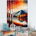 thumbnail image 2 of Designart Red And Orange Birch Trees By The Lake VI Canvas Wall Art, 2 of 5