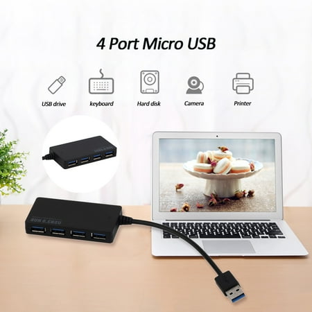 Powered Usb 3.0 Hub 4-Port SuperSpeed Compact Hub Adapter USB Hab For PC Lapto p For Mac Notebook Desktop