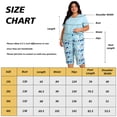 thumbnail image 5 of Plus Size Pajamas, PUTUO Womens Pajama Sets, Plus Size Short Sleeve V Neck Capri Pants Pajama Sets, Soft Ladies Pajamas Sleepwear Loungewear, 5 of 7